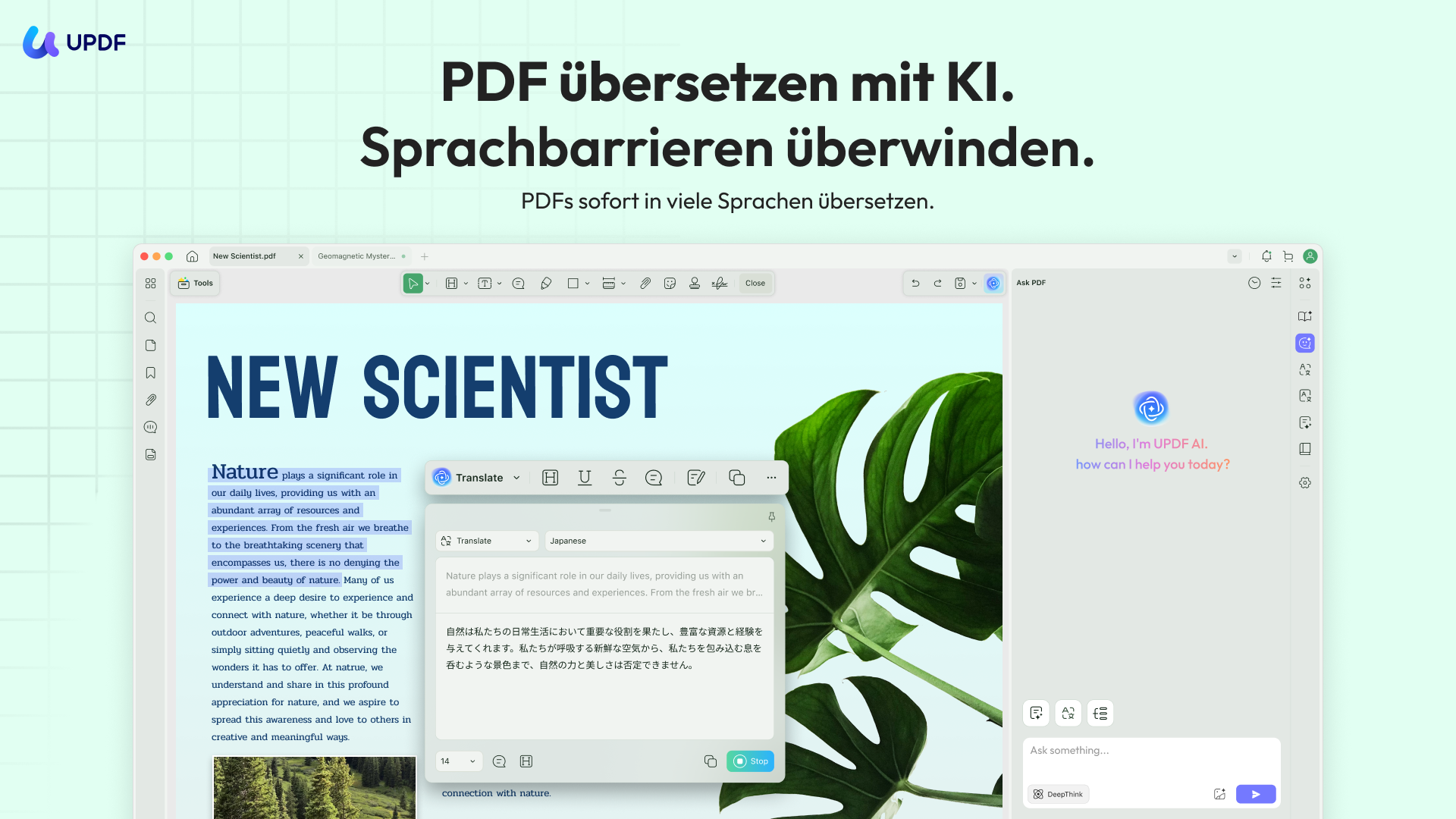UPDF AI übersetzen