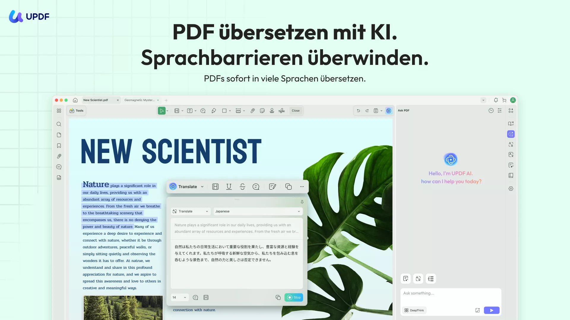 UPDF AI übersetzen