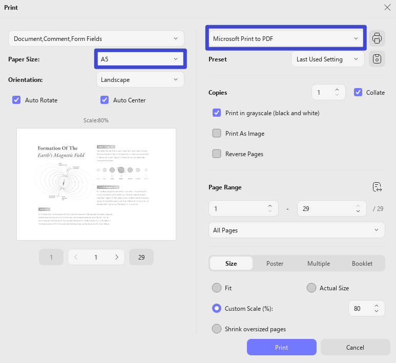 a4 pdf to a5 papaer size