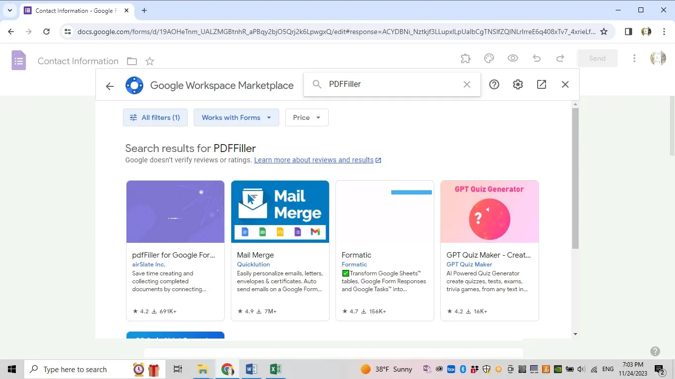 google form to pdf pdffiller add ons