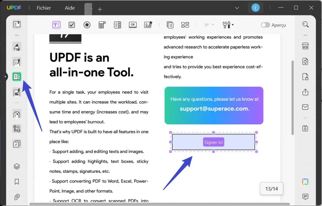 ajouter pdf formulaire