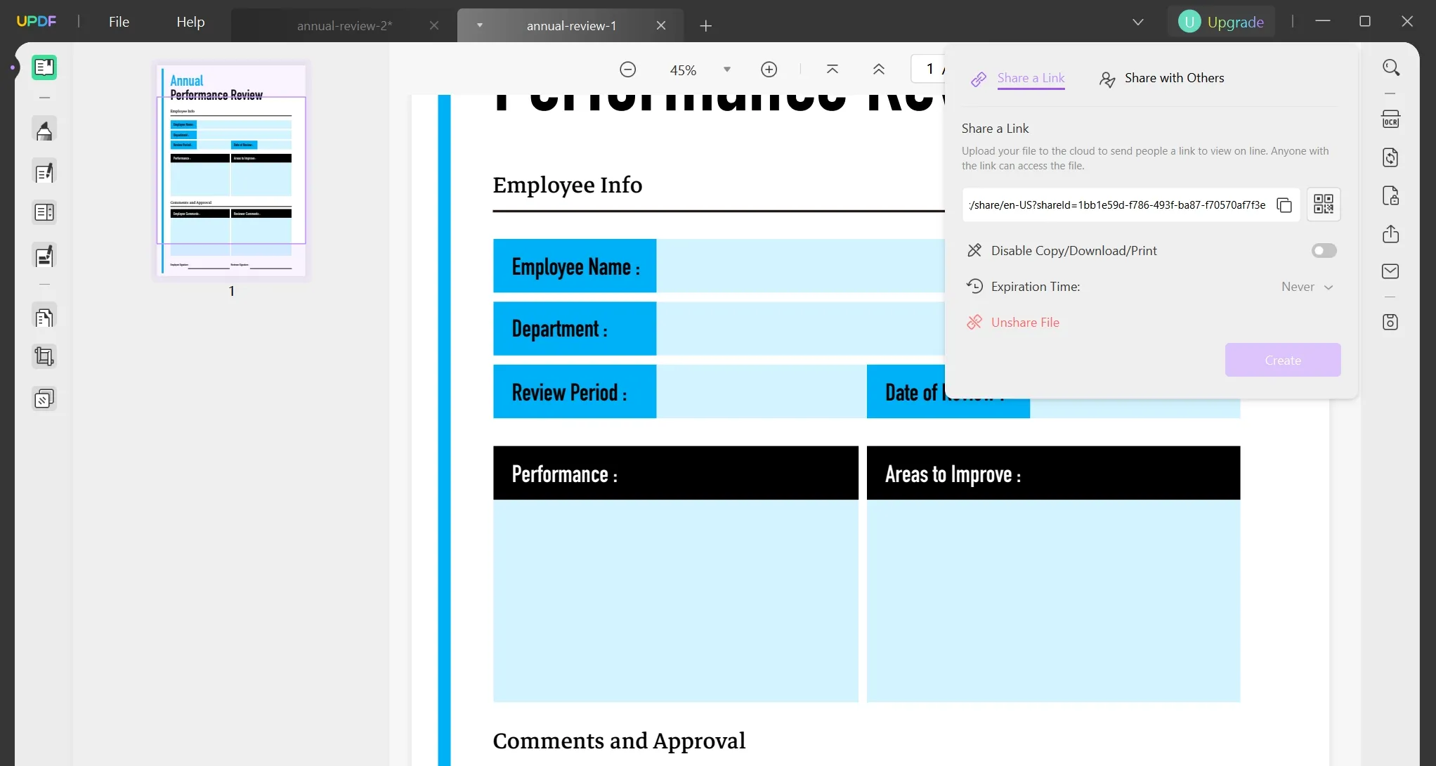 employee annual review template share