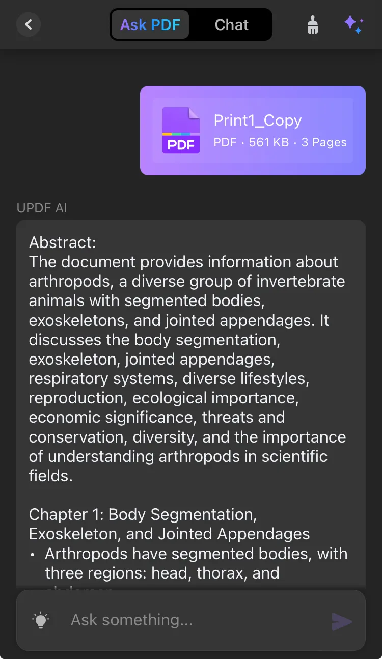 use chatgpt ios ask pdf mode