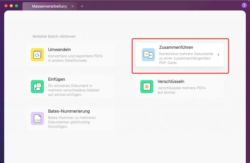 Batch zusammenführen Mac