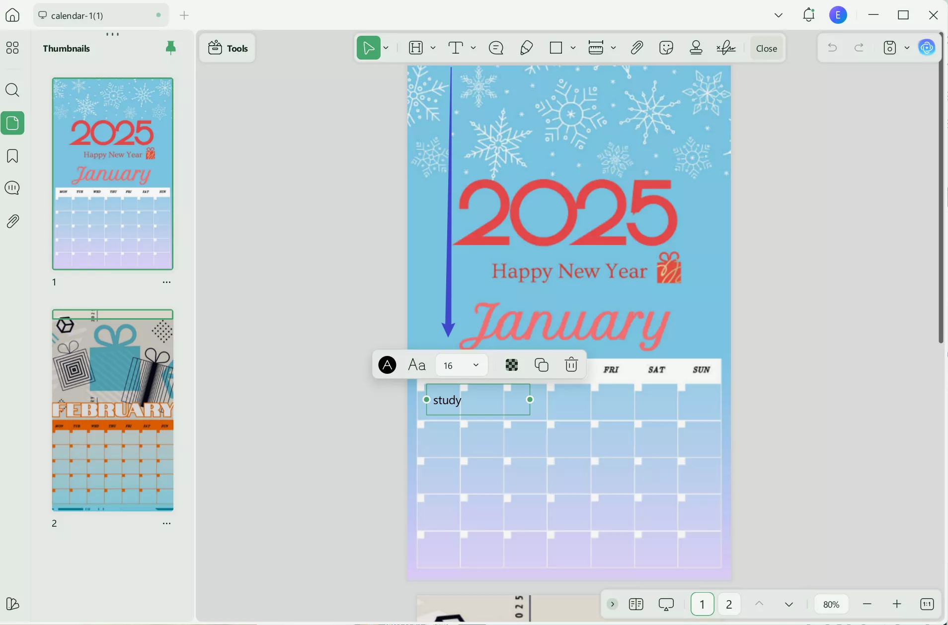 edit 2025 monthly planner