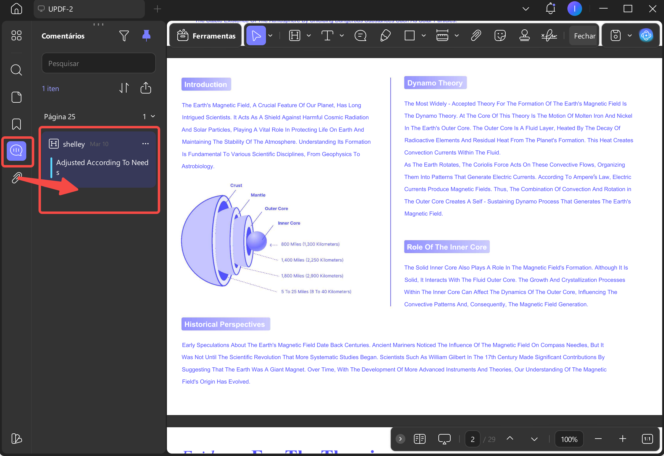 Como Visualizar Comentários no PDF