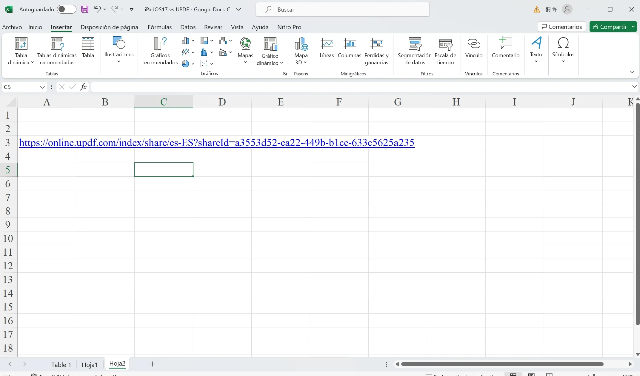 open pdf in excel paste link