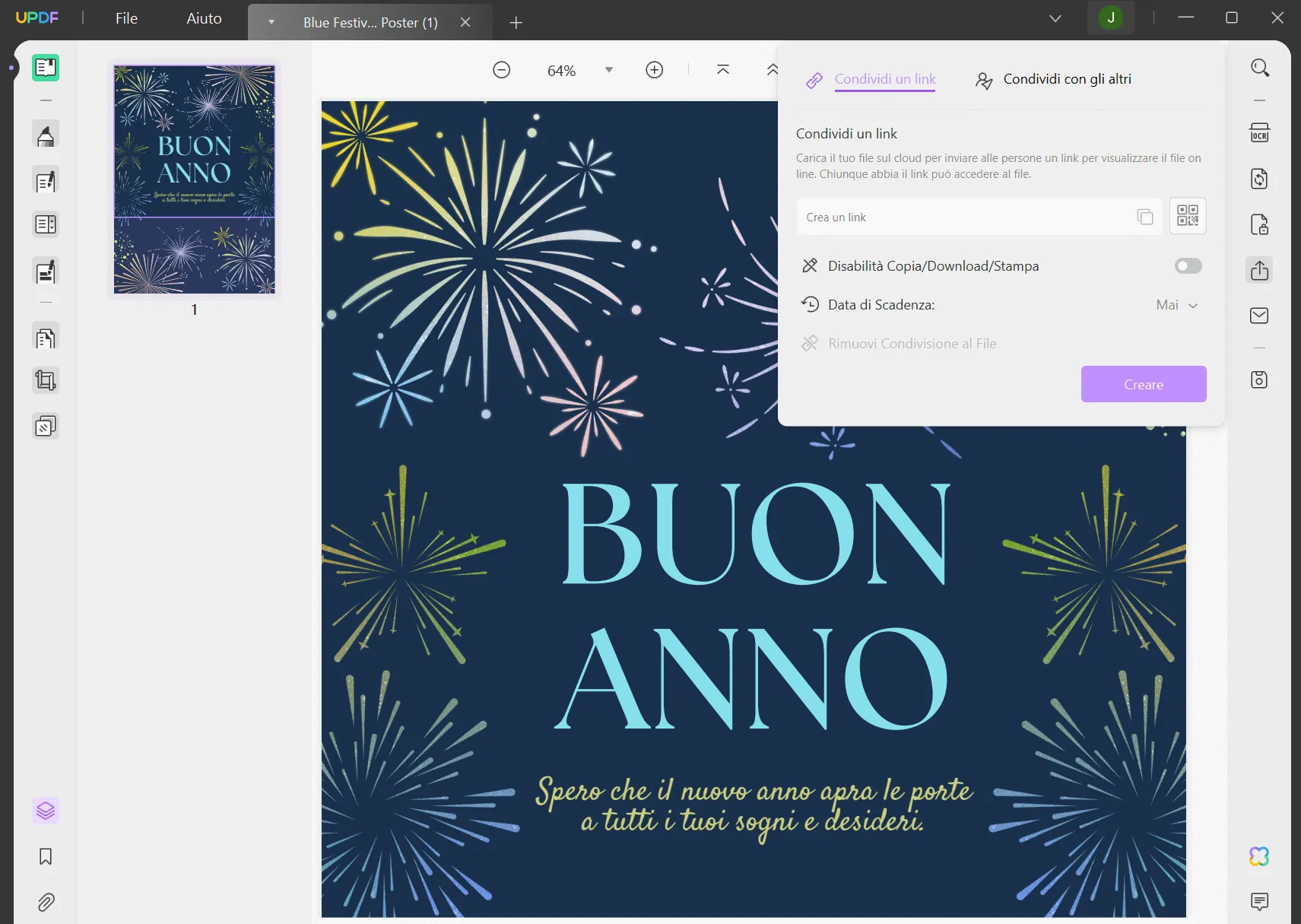 Condividi il PDF con i tuoi amici