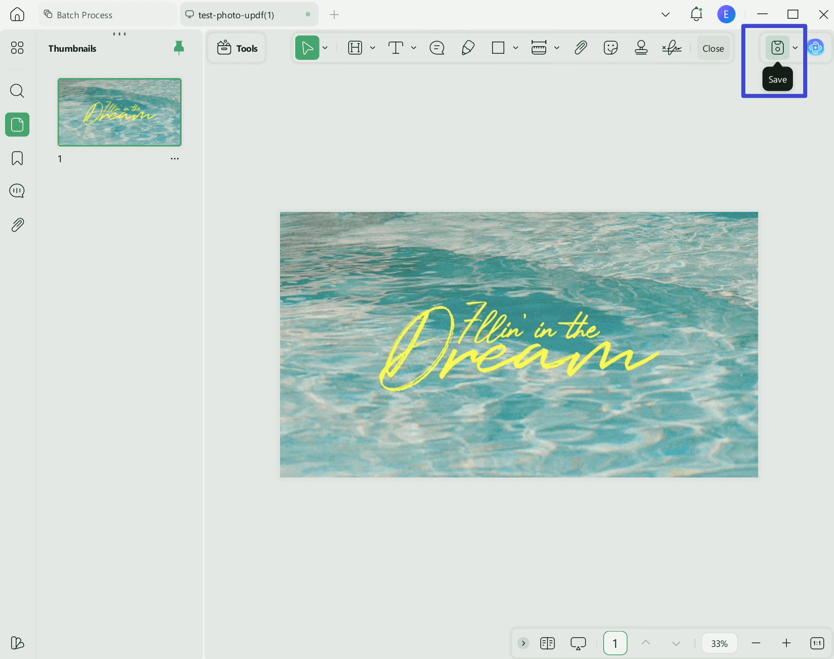 convert image to document save