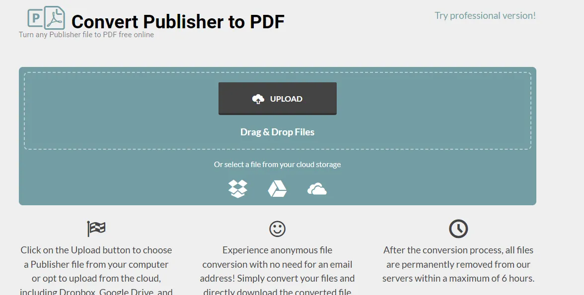 convertire Publisher in PDF