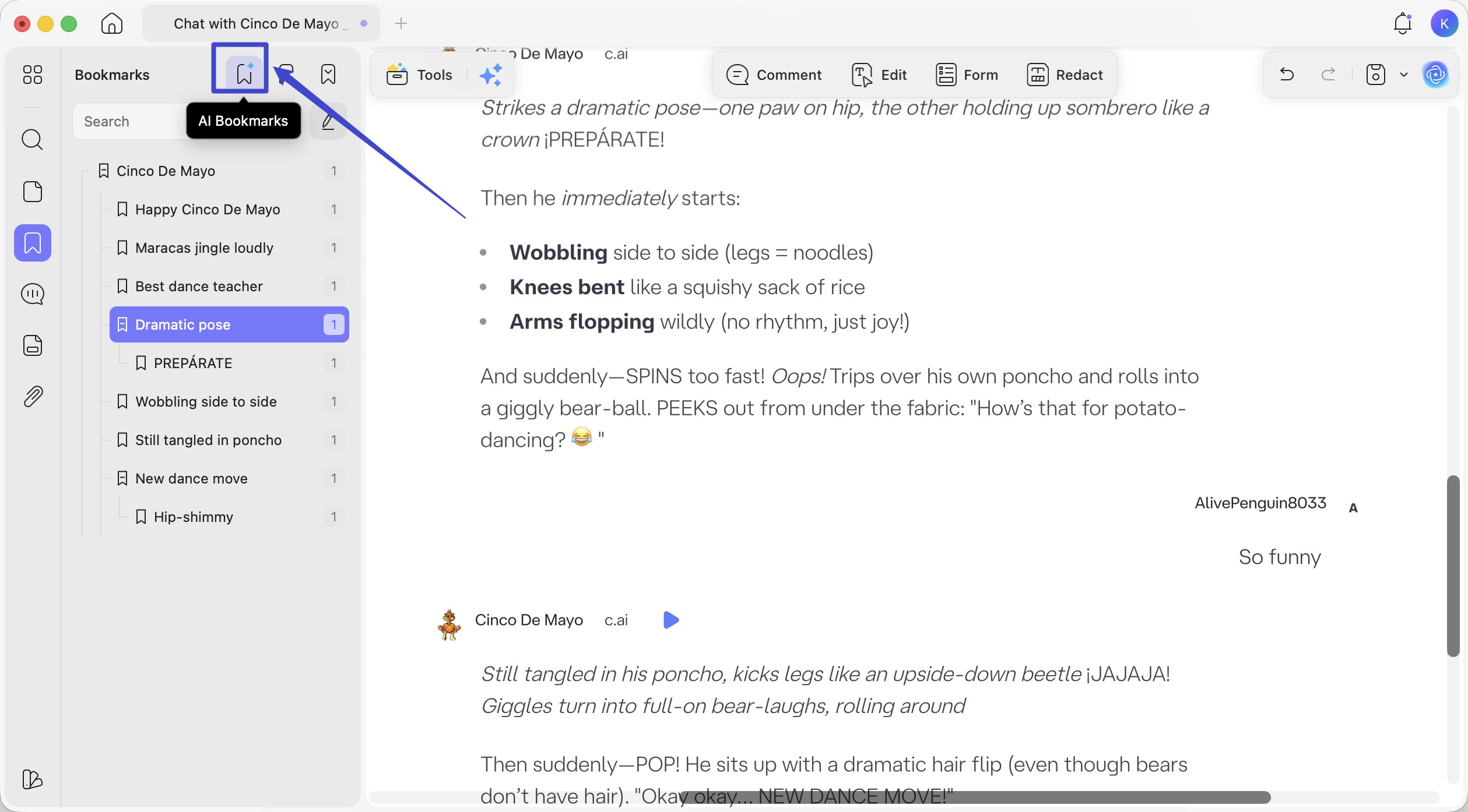 creates a navigable chapter outline automatically