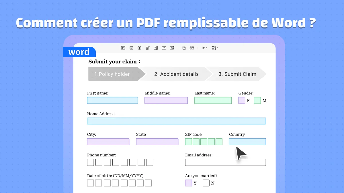 créer un PDF remplissable avec Word