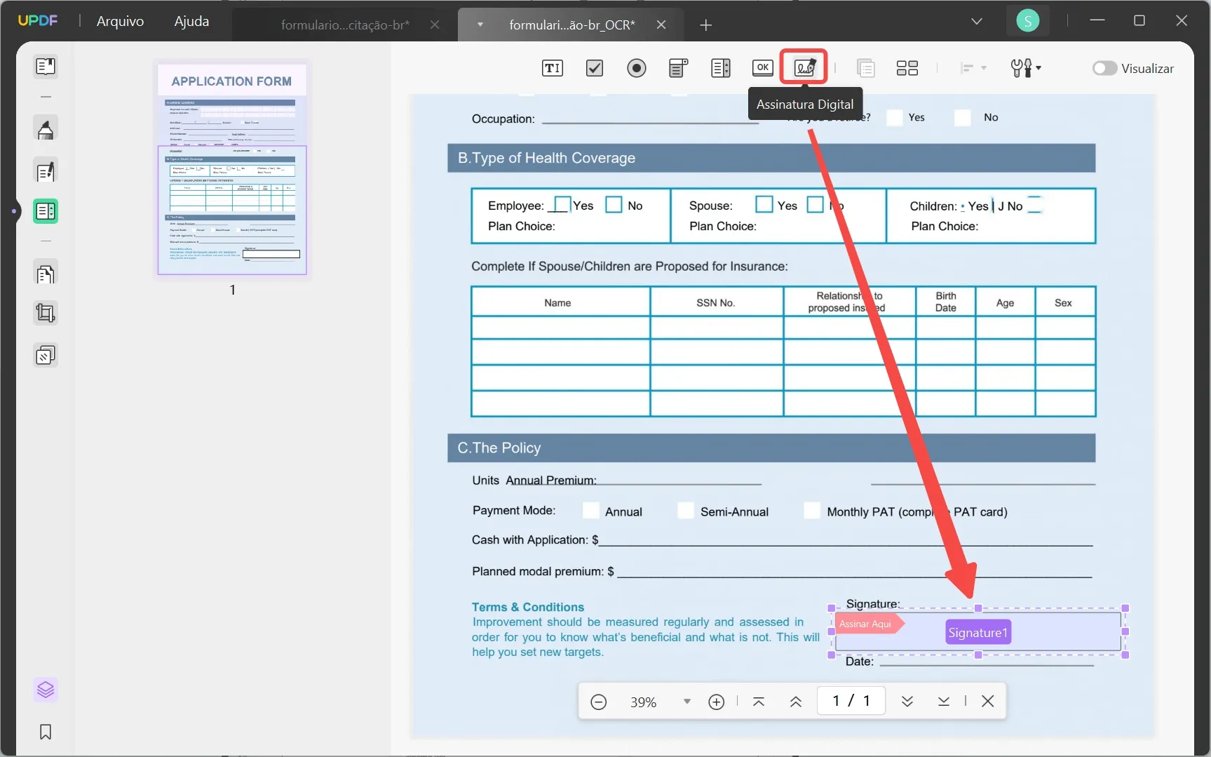 digitally sign pdf form