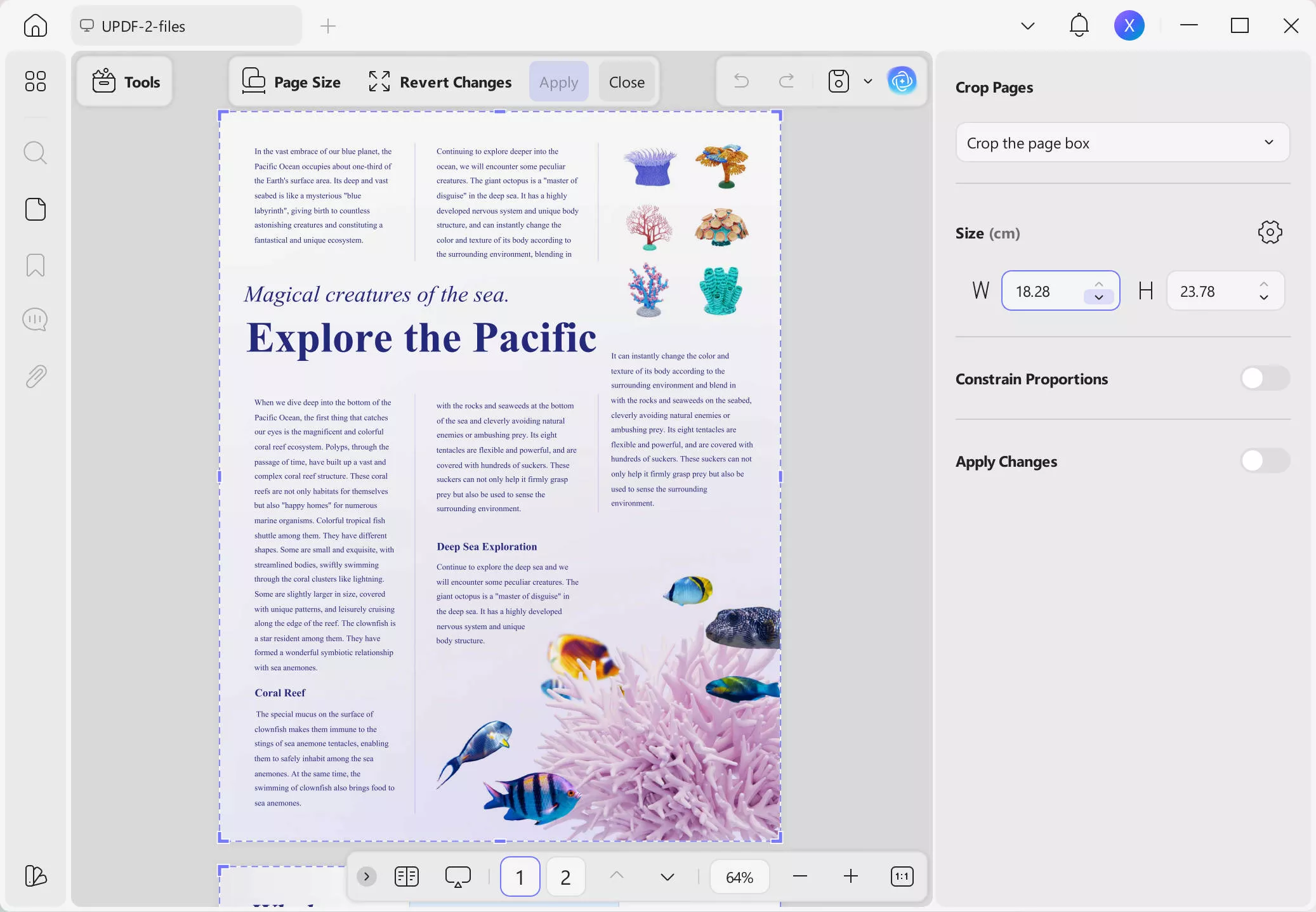a3 pdf crop options
