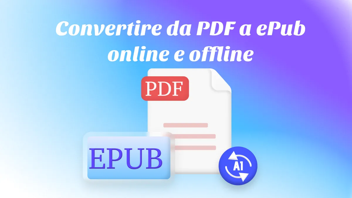 Convertire i PDF in ePub in soli tre passaggi