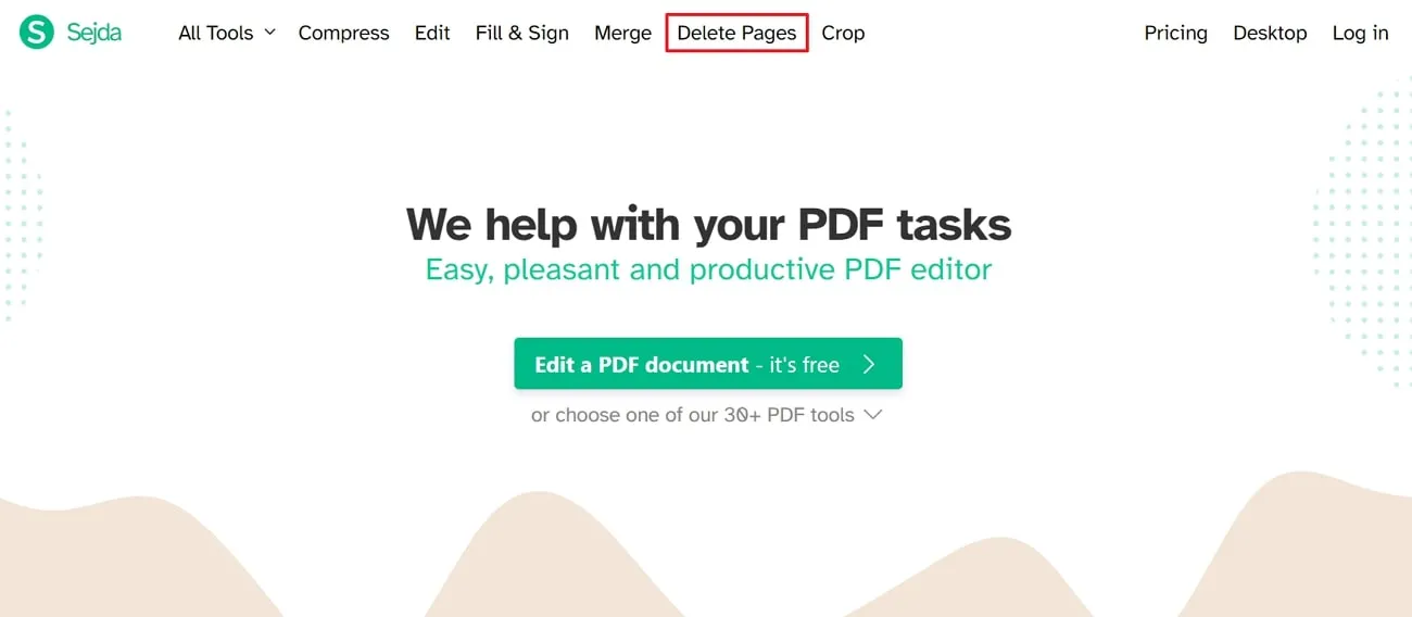 eliminare le pagine PDF online