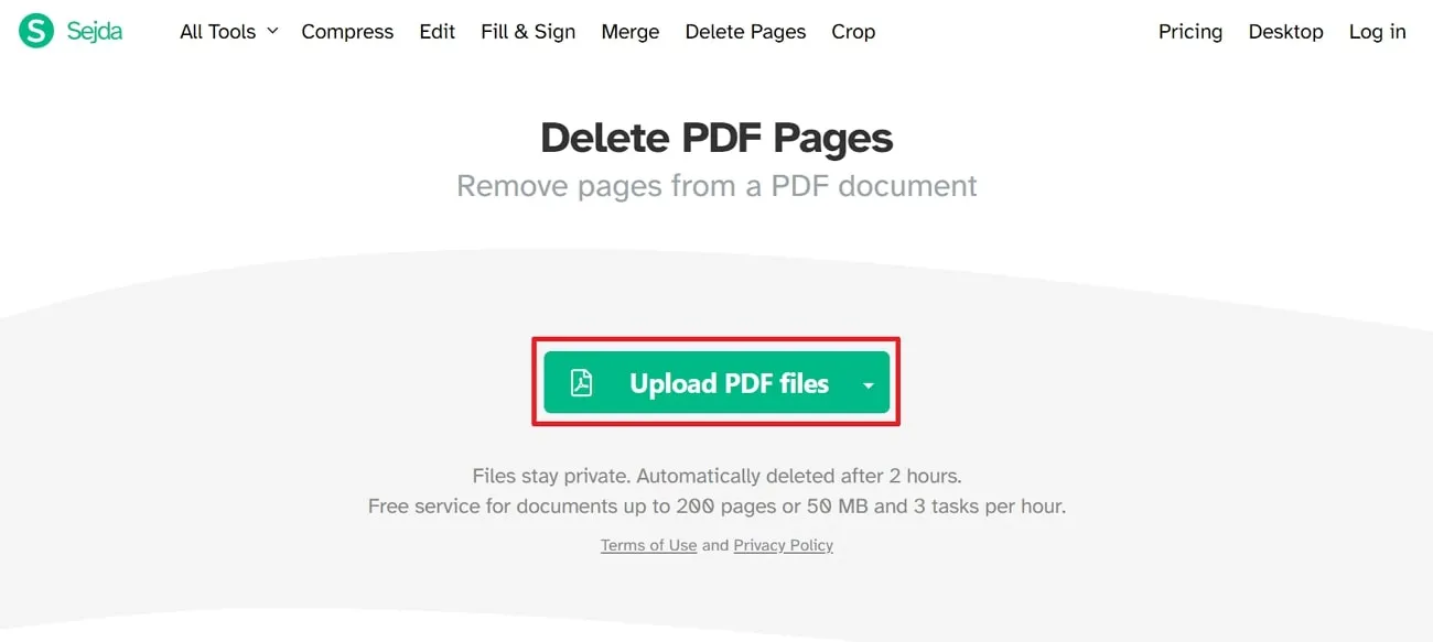 pdf オンラインページ 必要なファイルをアップロード