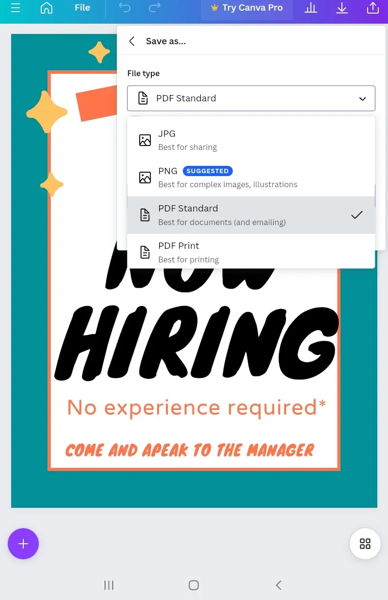  comment enregistrer un cv sur canva en pdf