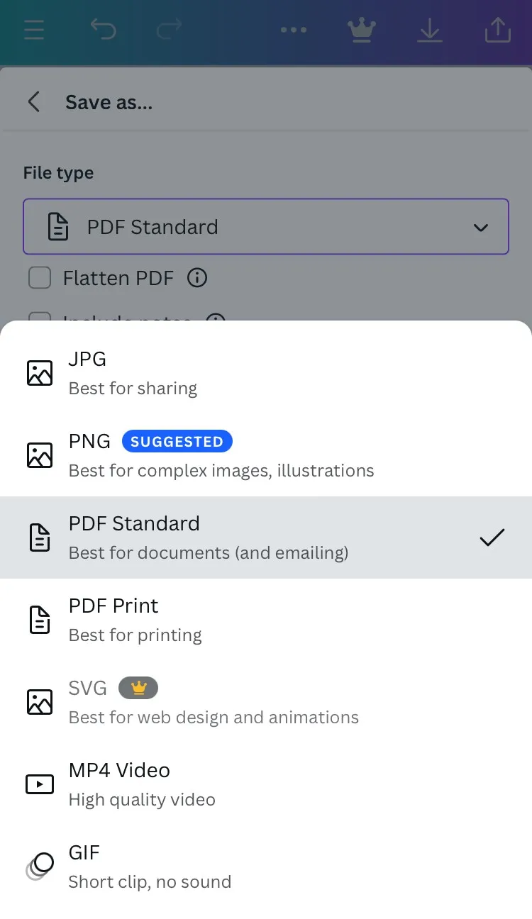 comment enregistrer en pdf sur canva