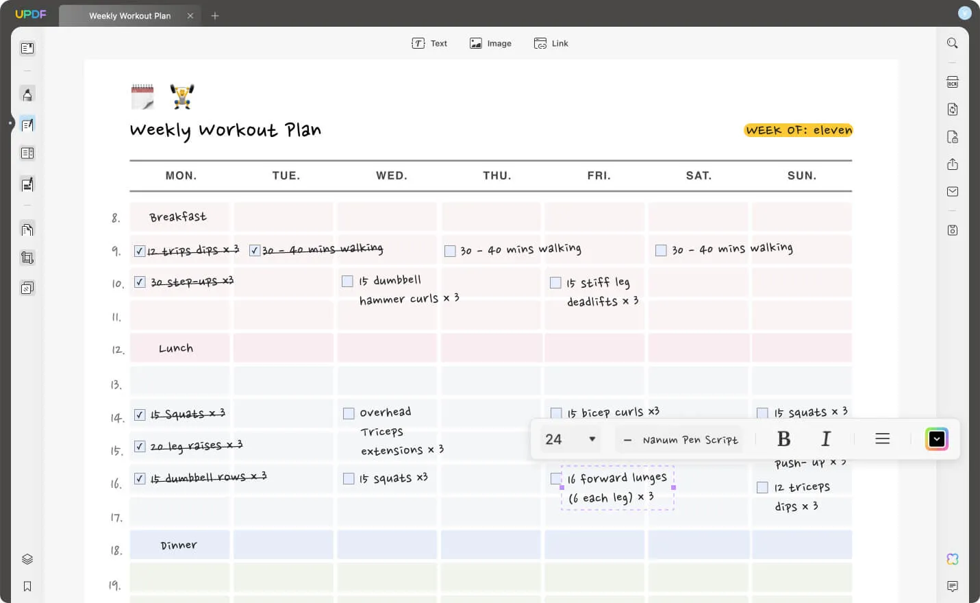 ai workout generator edit daily plan