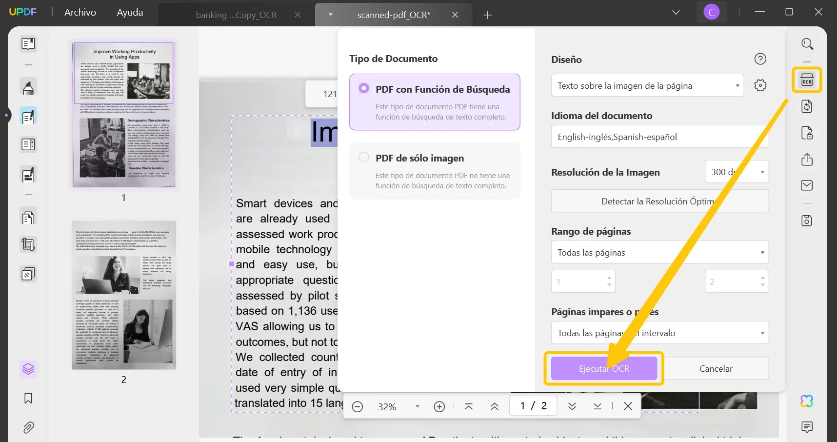 como hago un pdf editable con ocr