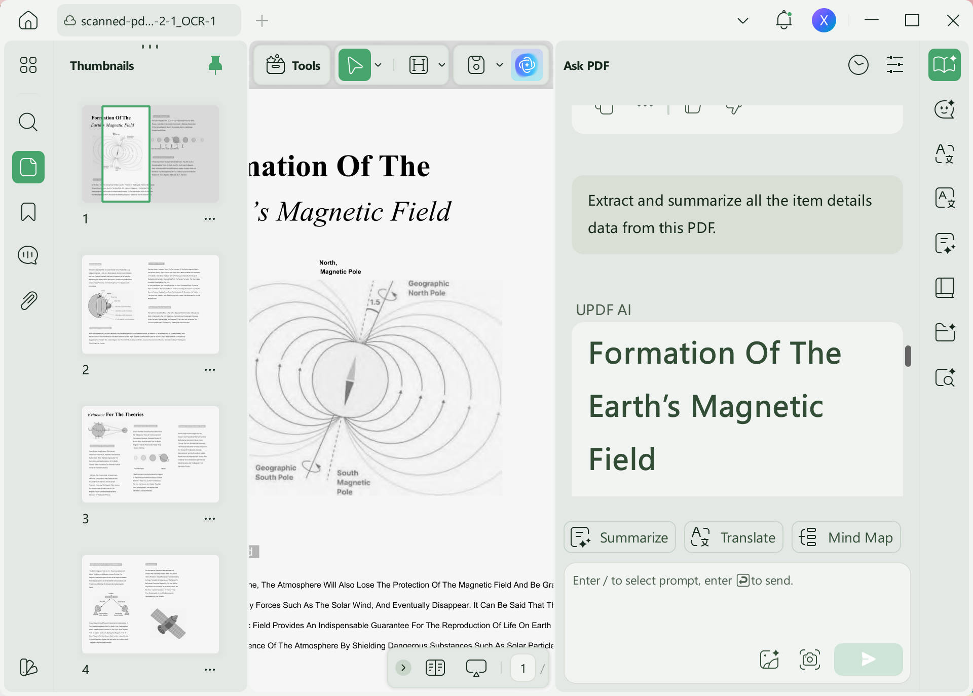ai to extract data from pdf summarize data