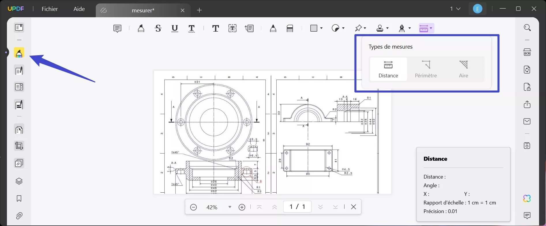 mesurer sur pdf