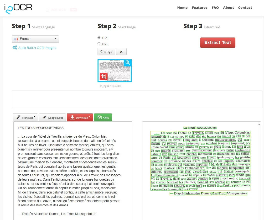 french ocr i2ocr