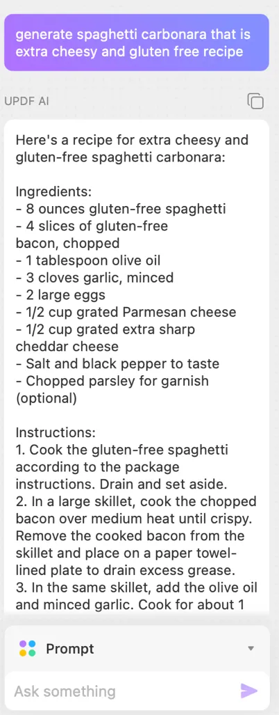 ai recipe generator generate recipe