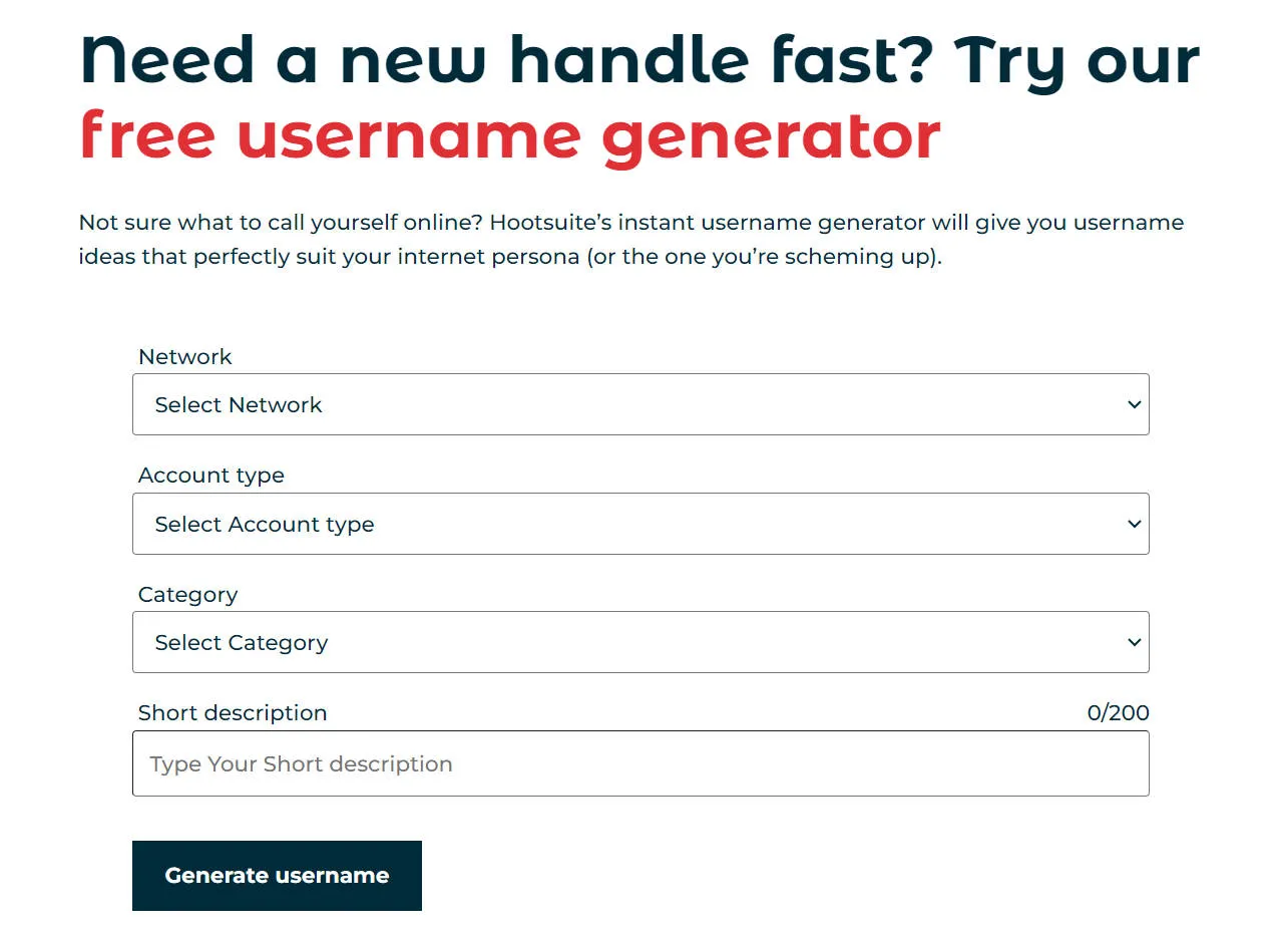 ai business name generator hootsuite