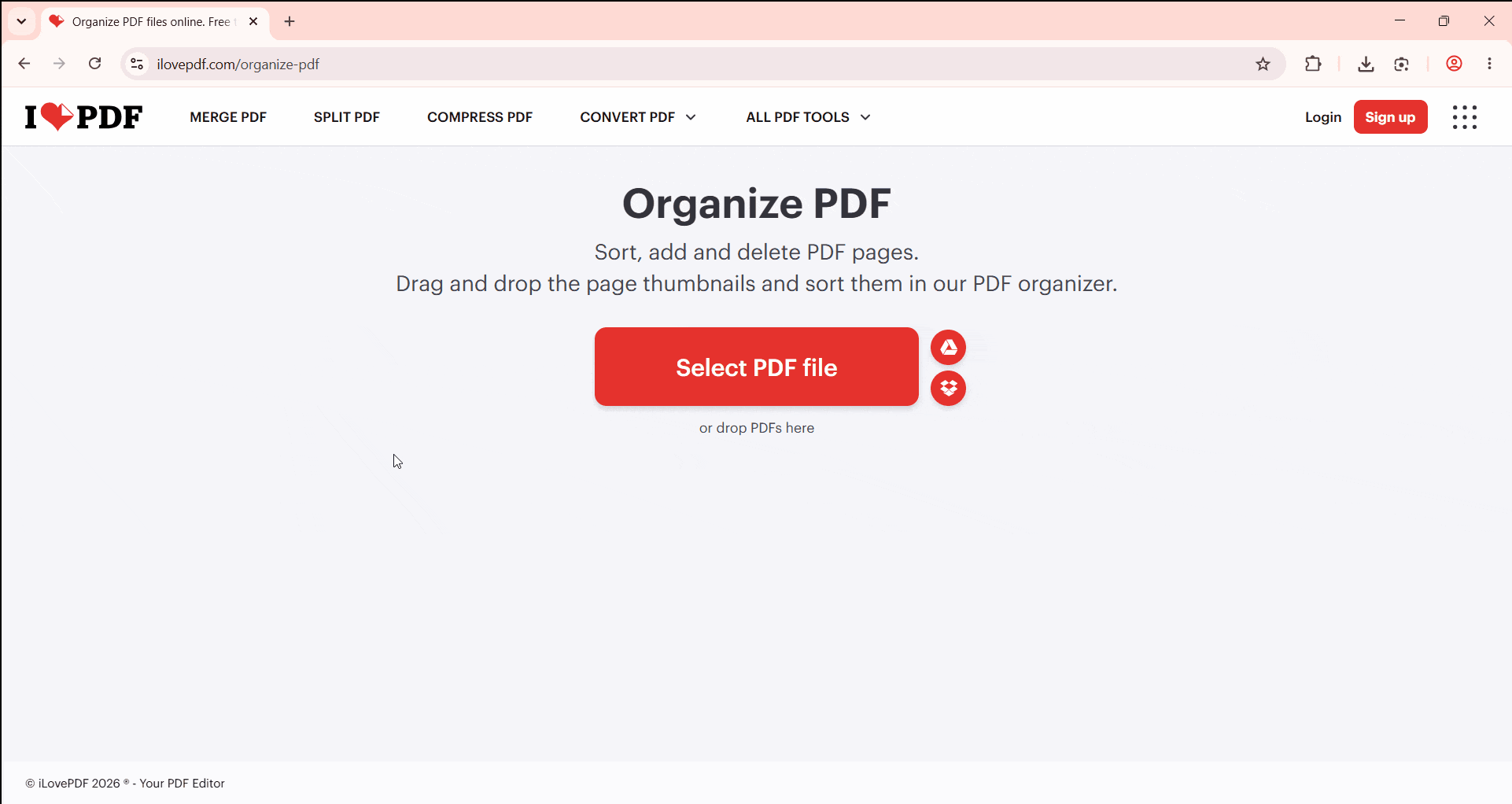 Replace Pages Online via iLovePDF