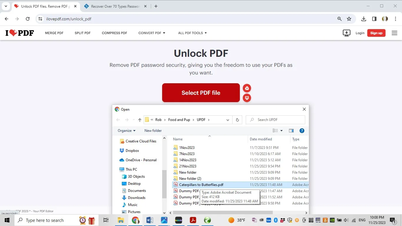 دمج ملف تحميل pdf محمي بكلمة مرور