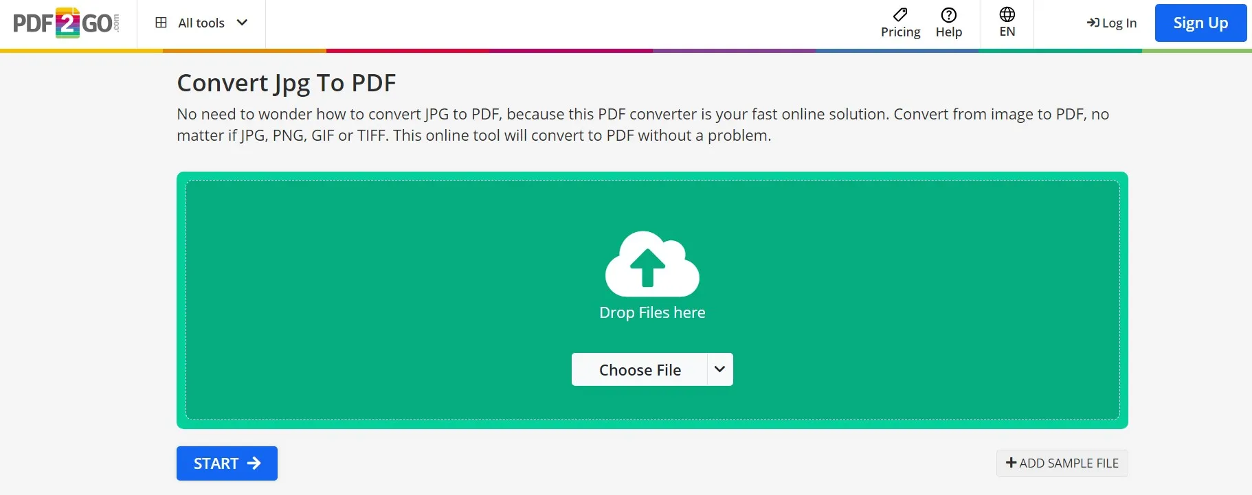 convert image to document pdf2go