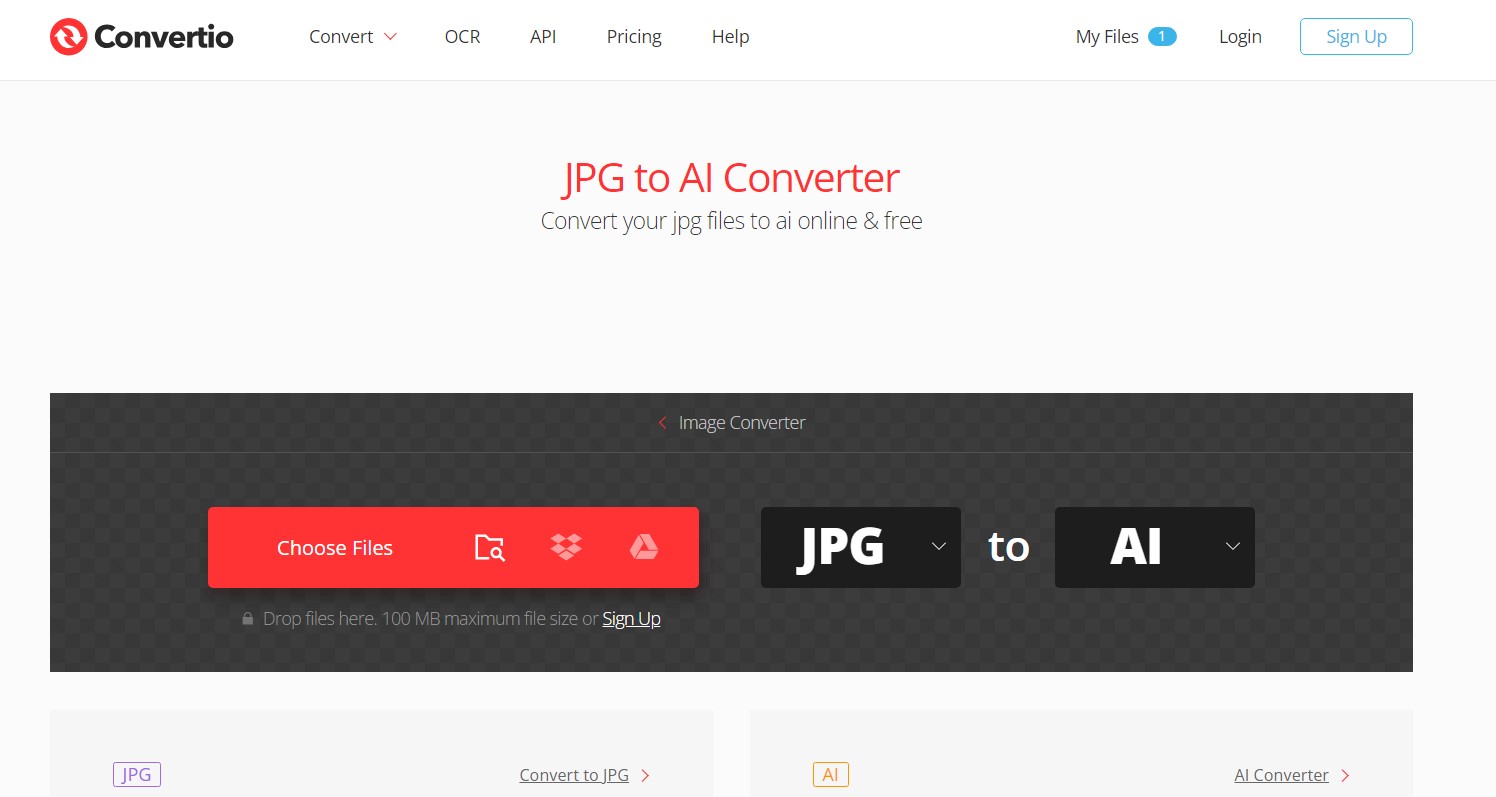 AI-Bildkonverter Convertio