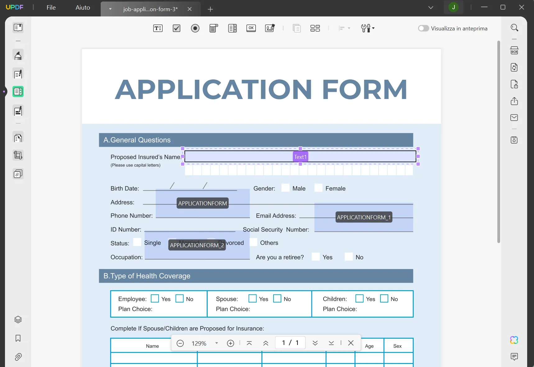 Compilare moduli PDF