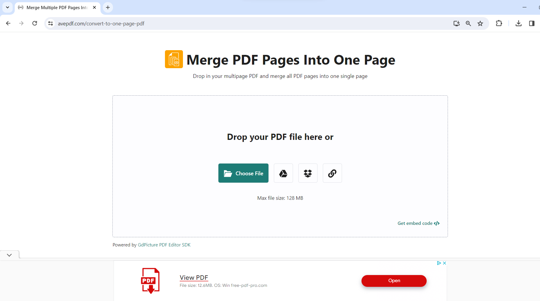 how to merge 2 pdf file in one page