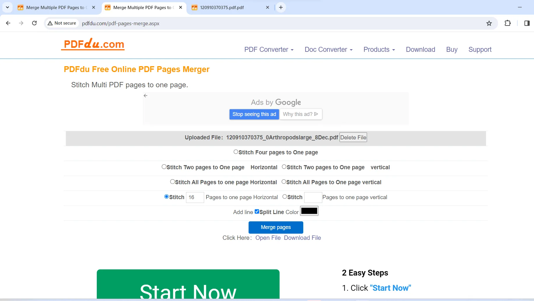 merge pdf pages to one page pdfdu merge