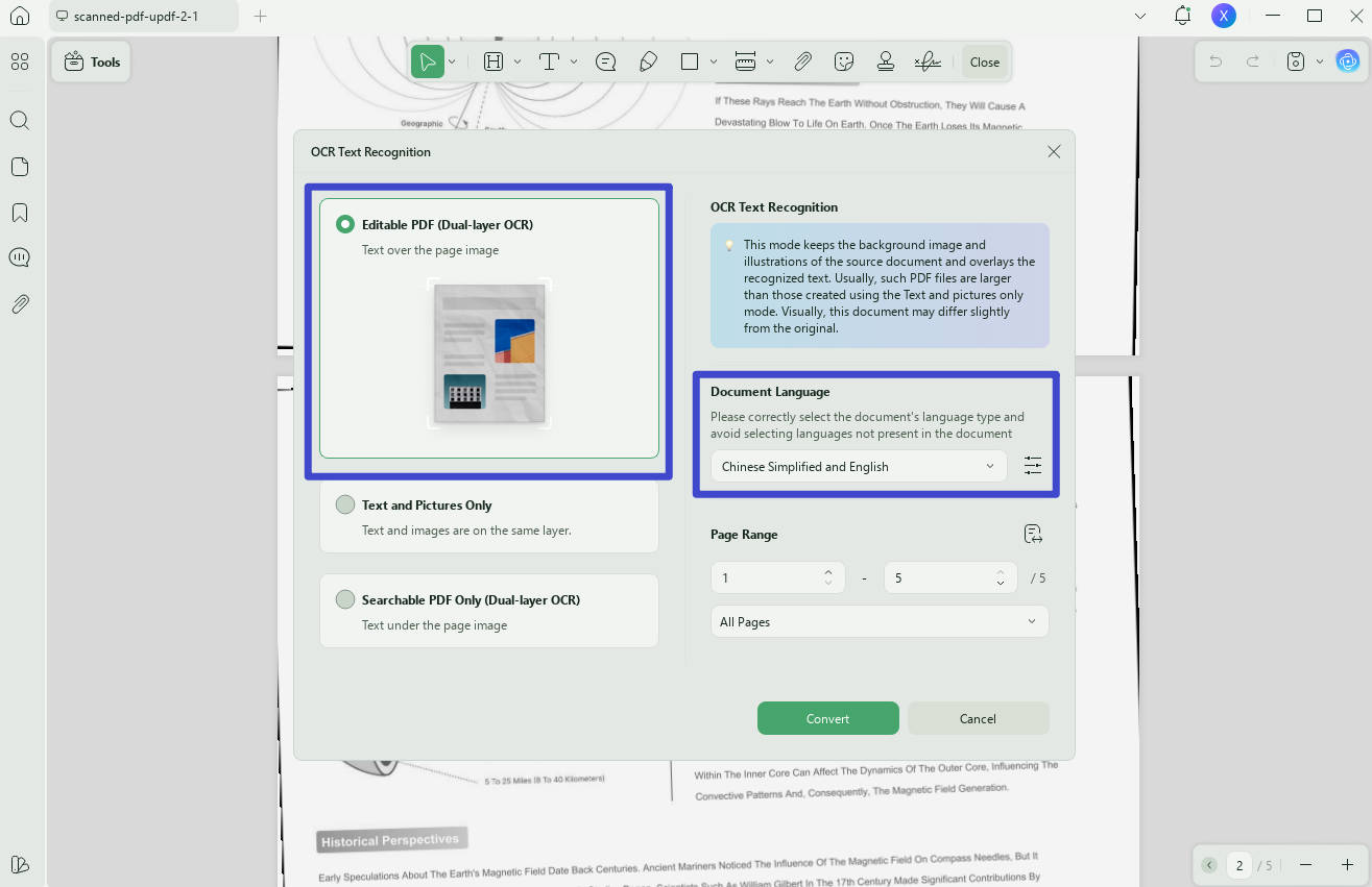 PDF cleaner ocr