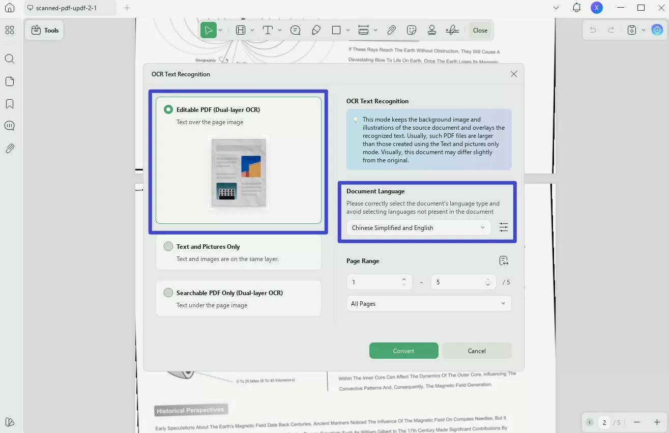 PDF cleaner ocr