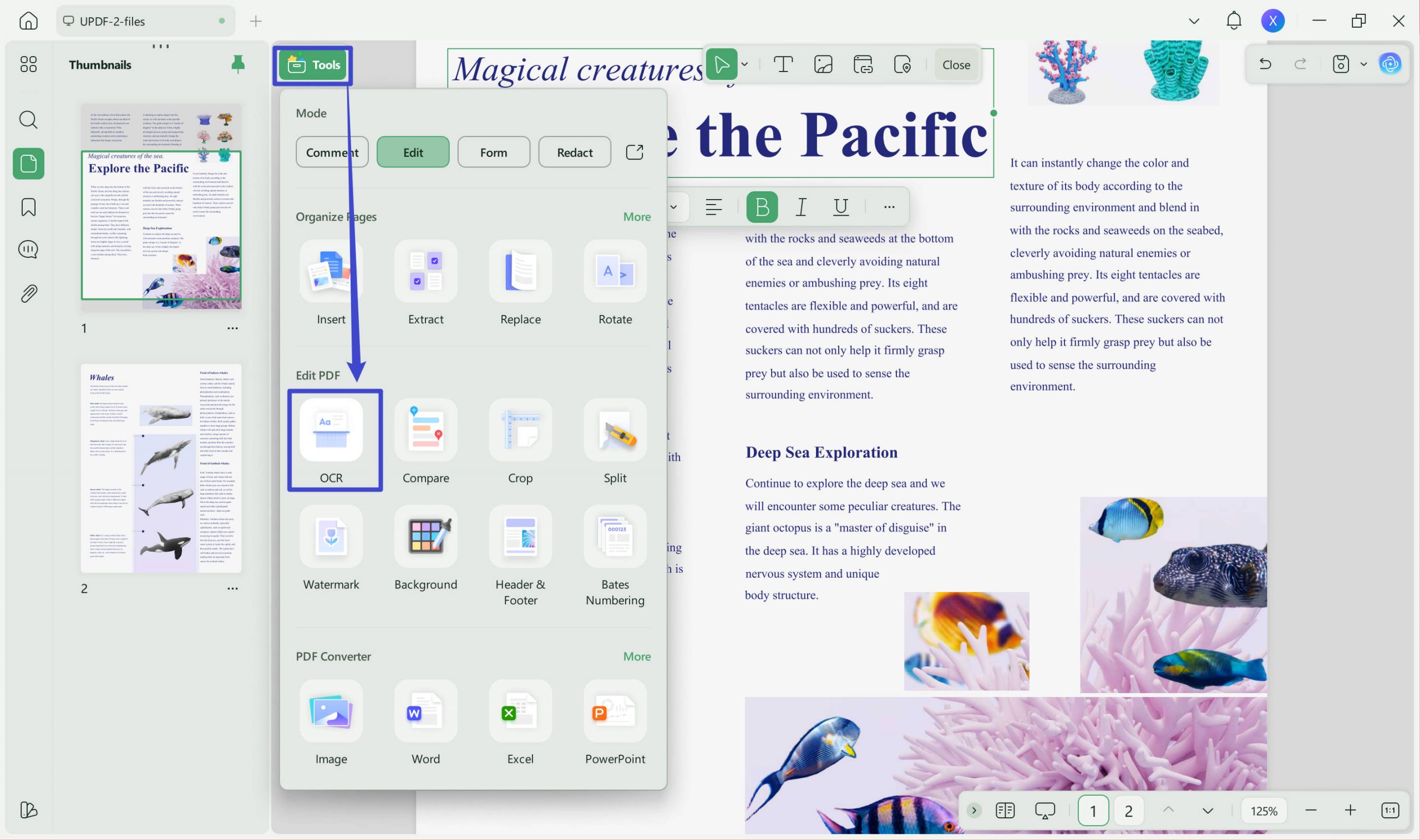 remove text from PDF online free UPDF