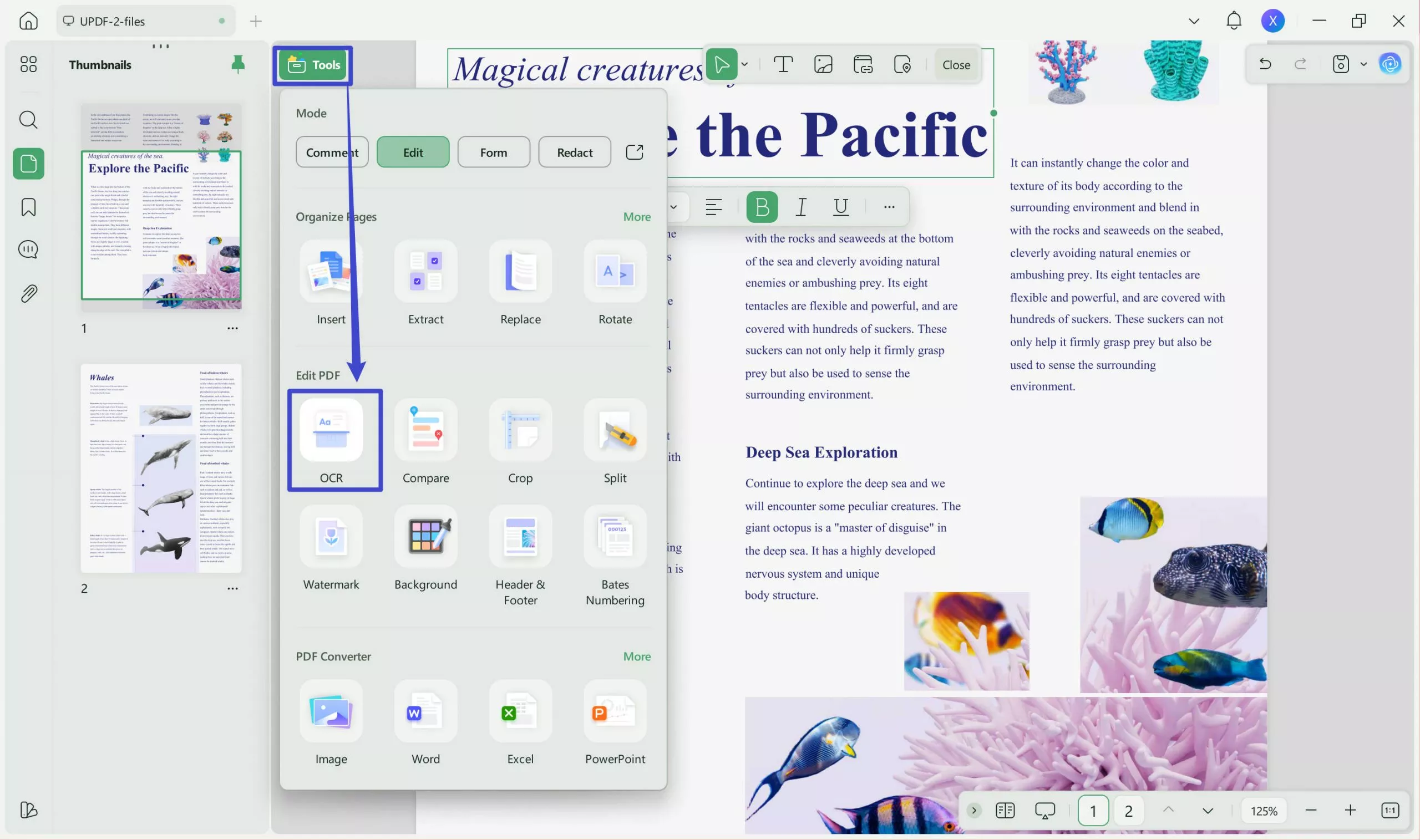 remove text from PDF online free UPDF