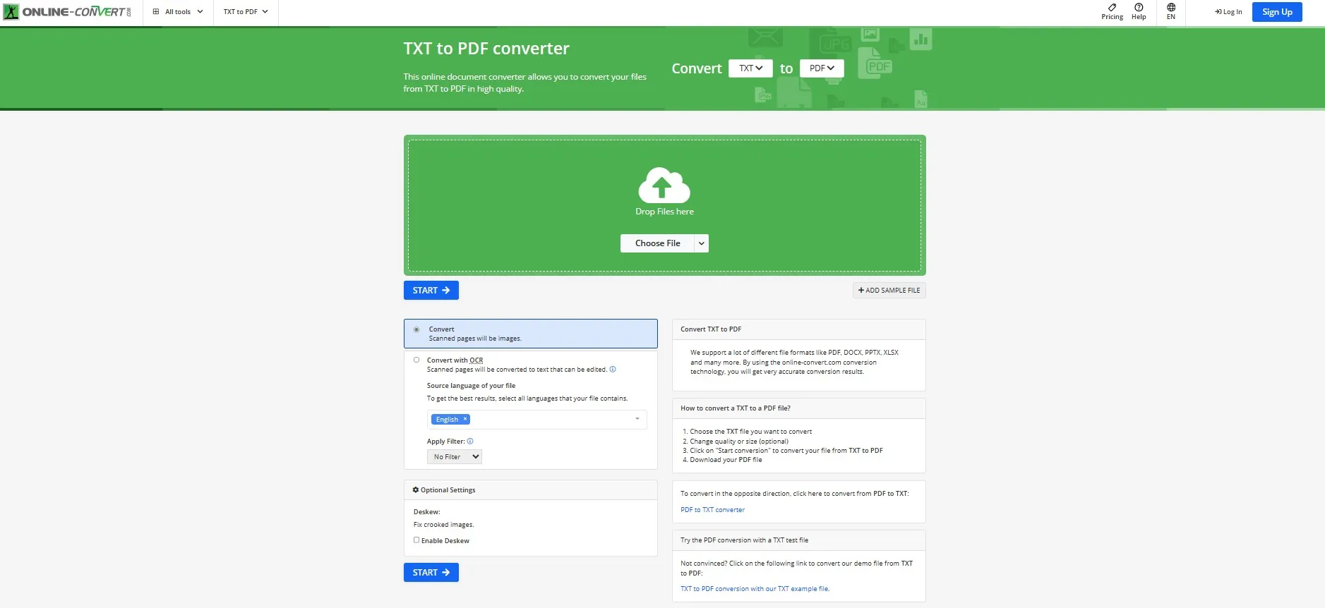 txt file to pdf converter online online converter