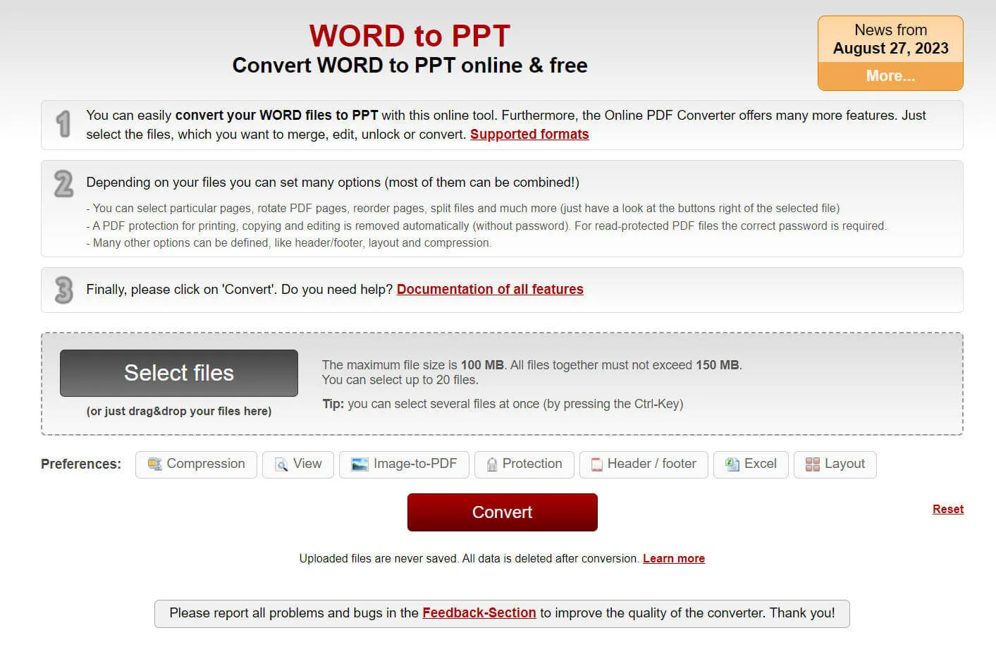 Online Word in PPT Konverter