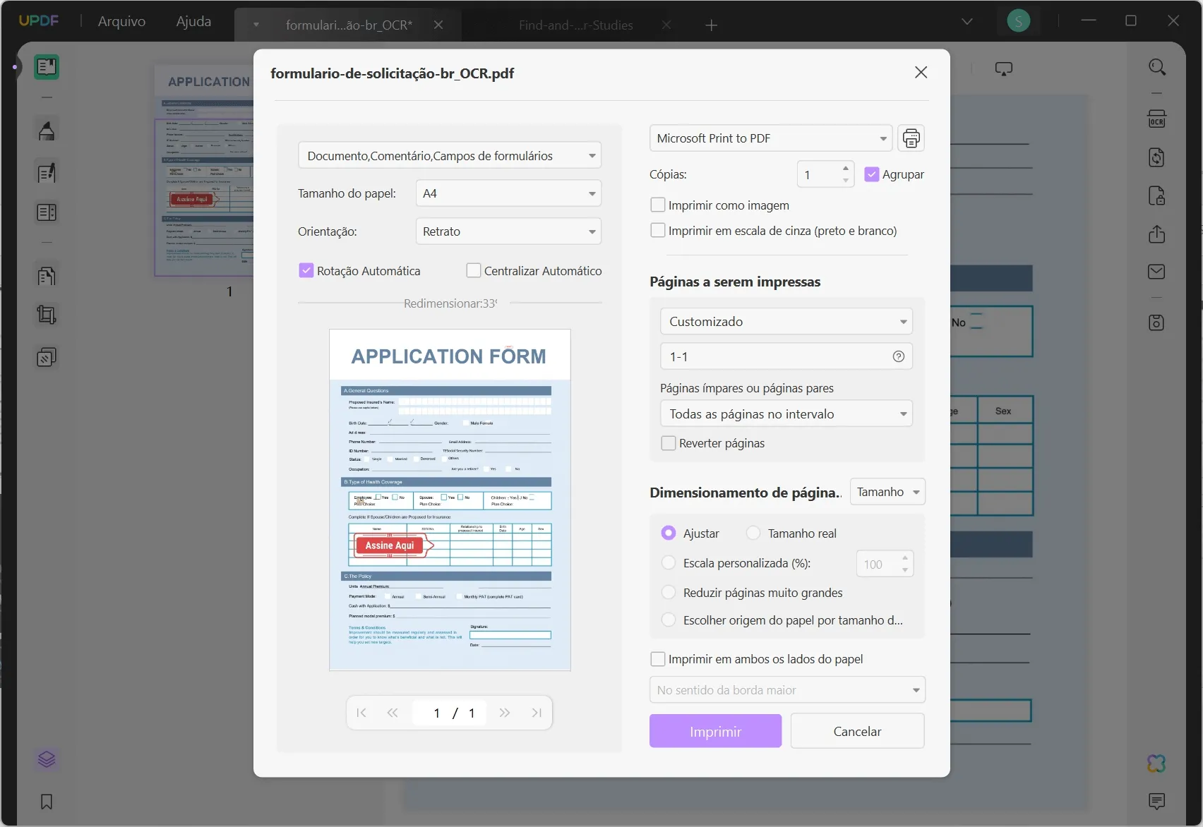 imprimir pdf usando updf