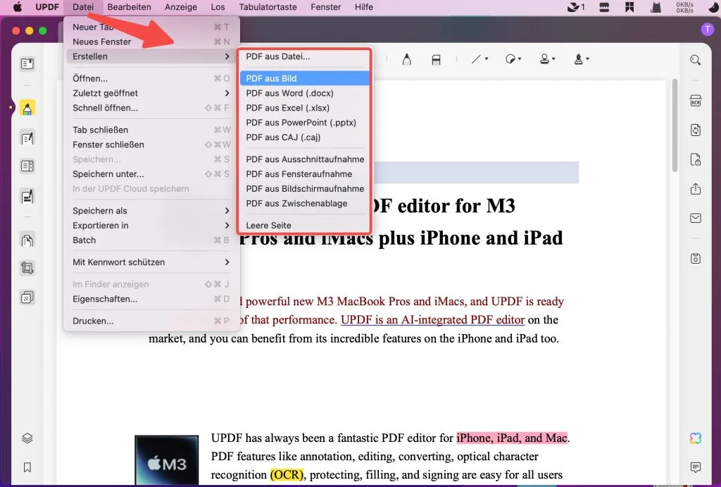 PDF erstellen mac