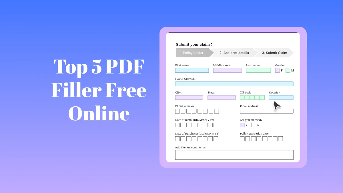 Top 5 PDF Filler Free Online for Effortless Form Filling