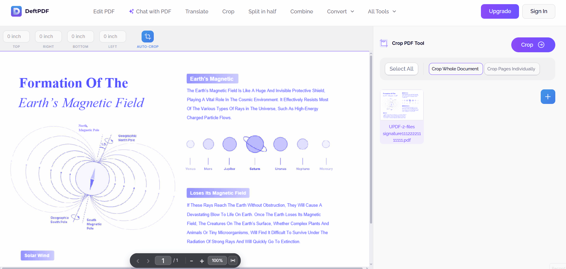 online deftpdf margin adjuster