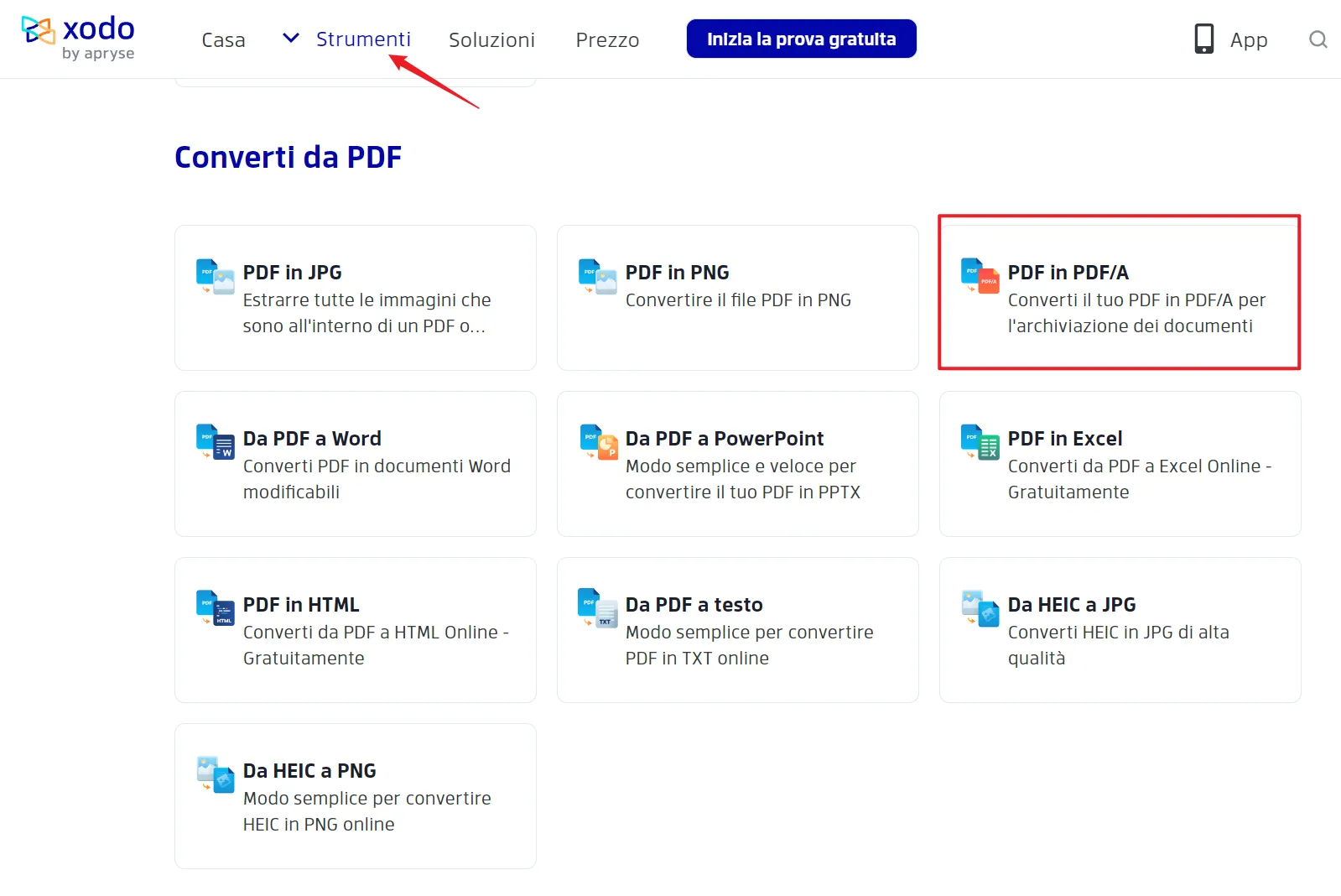 convertire PDF in PDF/A online