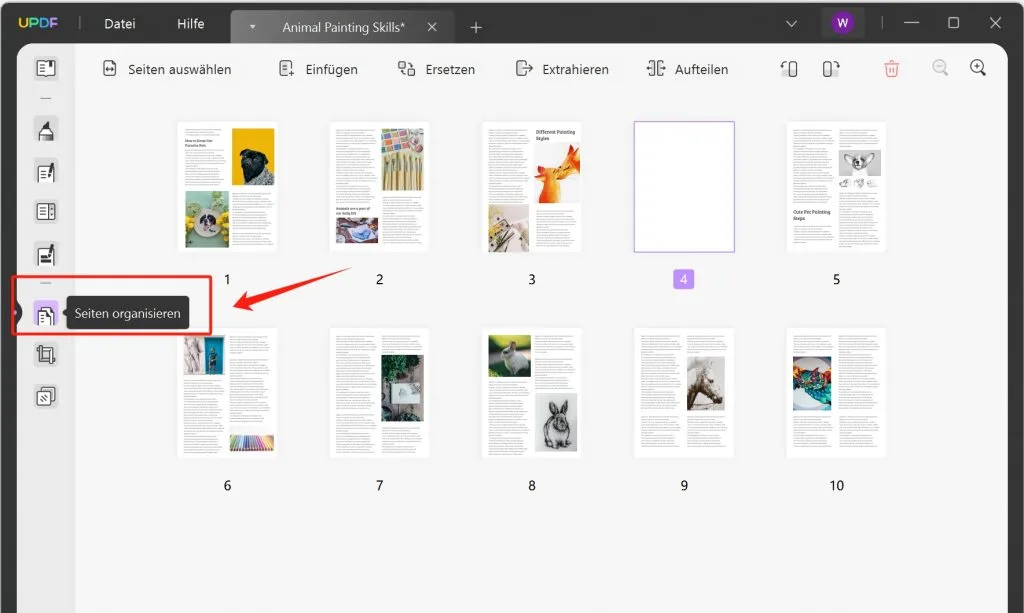 Seiten organisieren UPDF
