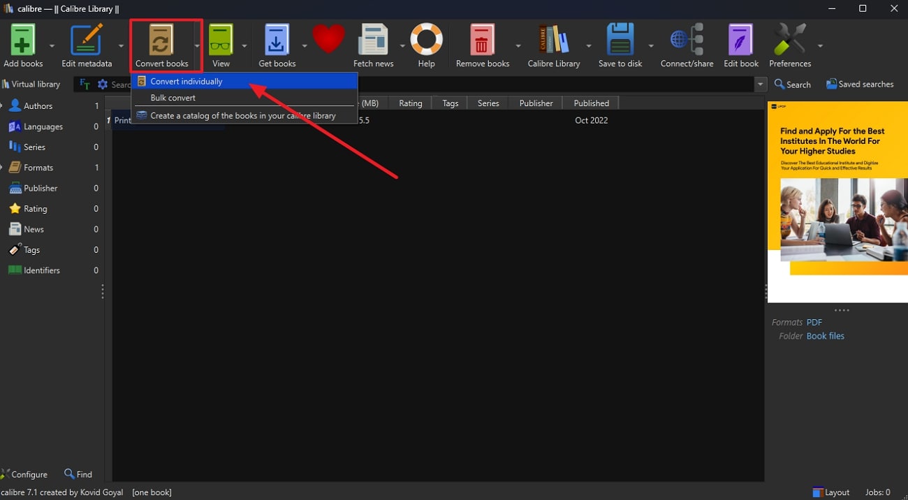 pdf to mobi calibre